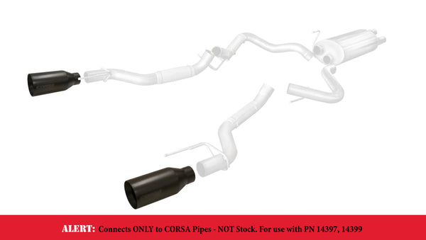 Corsa 2017-2020 Ford F-150 Raptor 3in Inlet / 5in Outlet Black Cerakote Tip Kit
