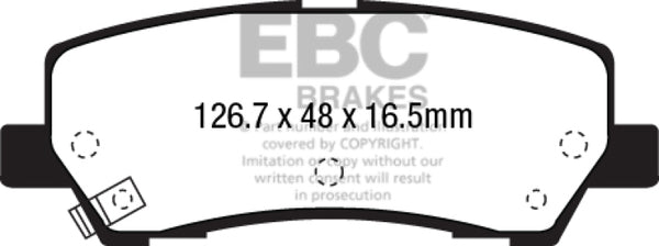 EBC Redstuff Rear Brake Pads for 2015+ Ford Mustang 2.3 Turbo