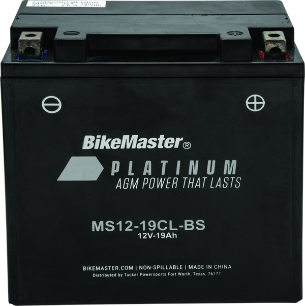 BikeMaster AGM Battery MS12-19CL-BS for Kawasaki KAF450 Mule 1000 & KAF620