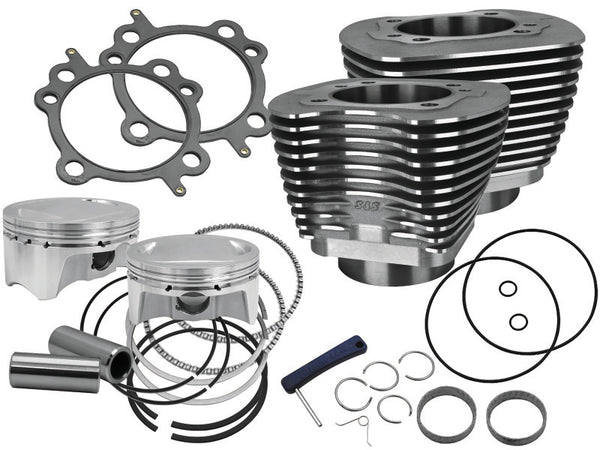 S&S Cycle 07-17 BT Models 110in Sidewinder Big Bore Kit - Wrinkle Black