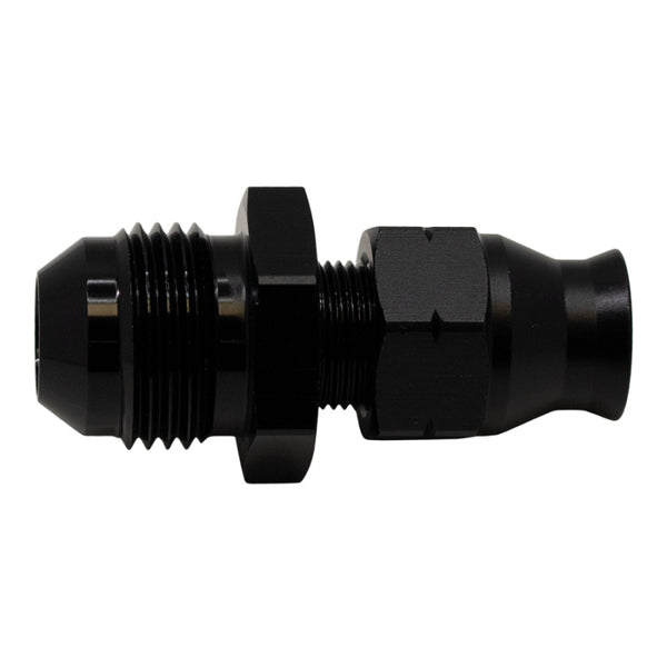 DeatschWerks 8AN Male Flare to 5/16in Hardline Compression Adapter - Matte Black