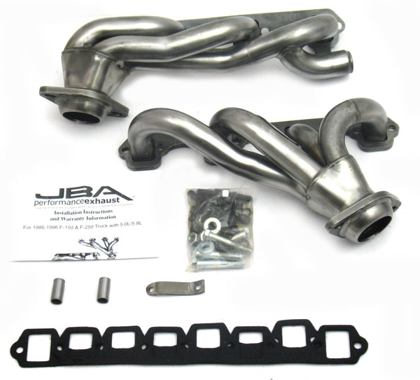 JBA 87-96 Ford F-150 5.8L SBF 1-5/8" Raw 409SS Cat4Ward Headers