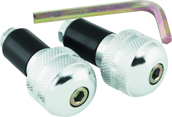 BikeMaster Anti-Vibration Bar Ends - Silver - Aircraft-Quality Aluminum