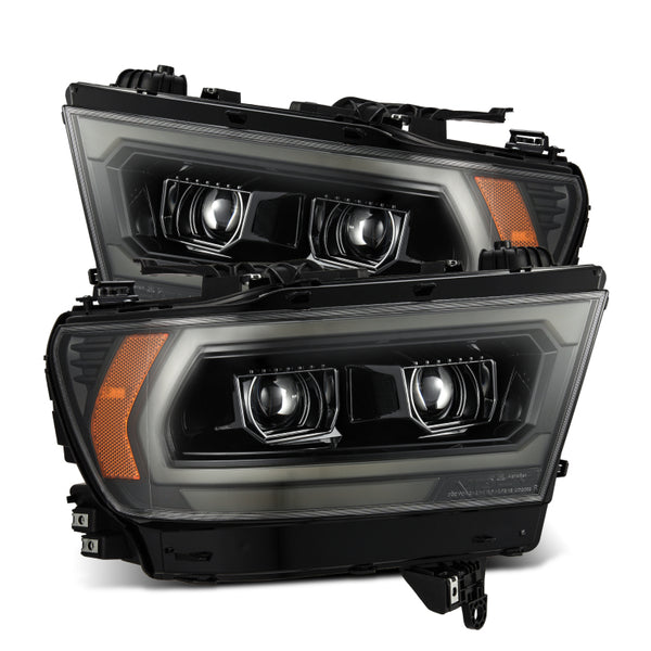 AlphaRex PRO-Series Projector Headlights Alpha Black w/ Sequential Signal & DRL for 2019-2024 Dodge Ram 1500