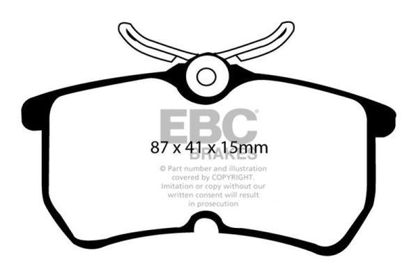 EBC Redstuff Rear Brake Pads for 2013+ Ford Fiesta 1.6 Turbo ST