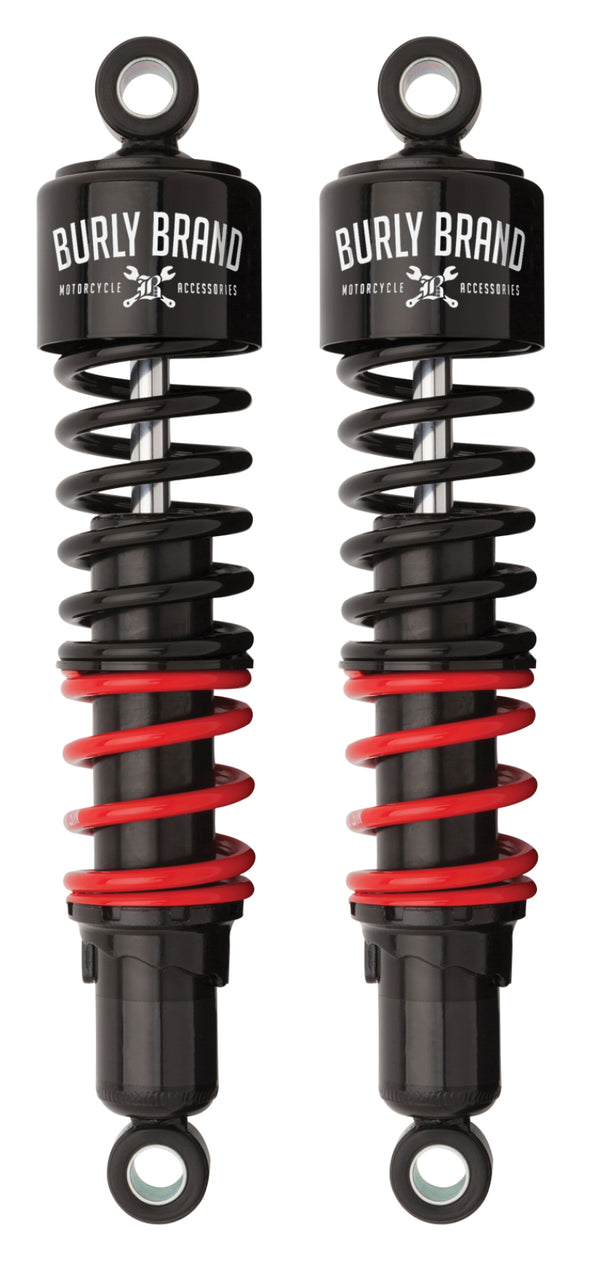 Burly Brand Stiletto Shocks 13.0in - Black for Harley Sportster XL1200C & XL1200CX