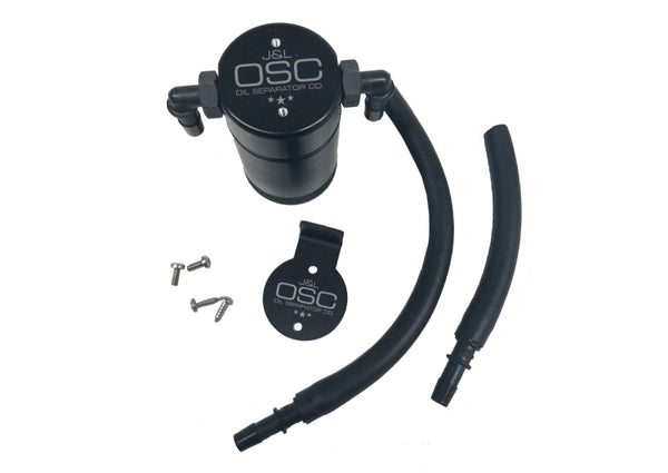 J&L Oil Separator for 99-04 Ford Lightning - Passenger Side - Black Anodized - 3.0