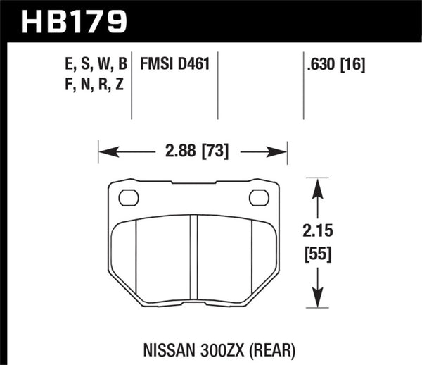 Hawk HT-10 Race Rear Brake Pads for Nissan 300ZX, Skyline & Subaru WRX (89-07)