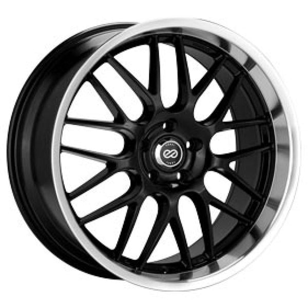Enkei Lusso 18x8 Black Wheel with Machined Lip - 5x112 Bolt Pattern