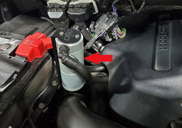 J&L Oil Separator Extension for 2011-2019 Ford F-150 2.7L/3.5L/5.0L - Clear
