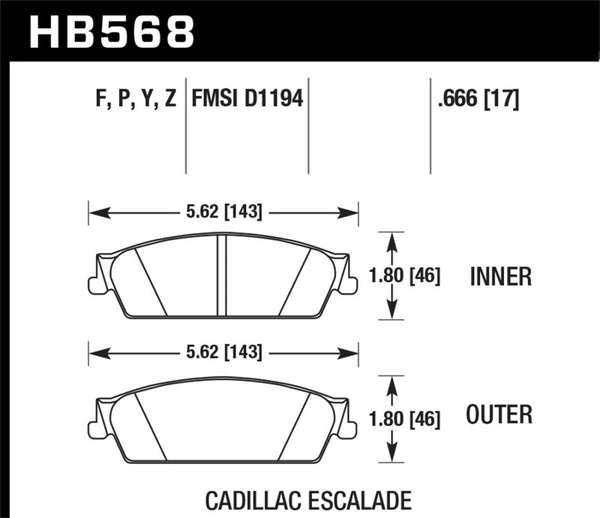 Hawk Performance Rear Brake Pads for 07 Chevy Tahoe LTZ LTS