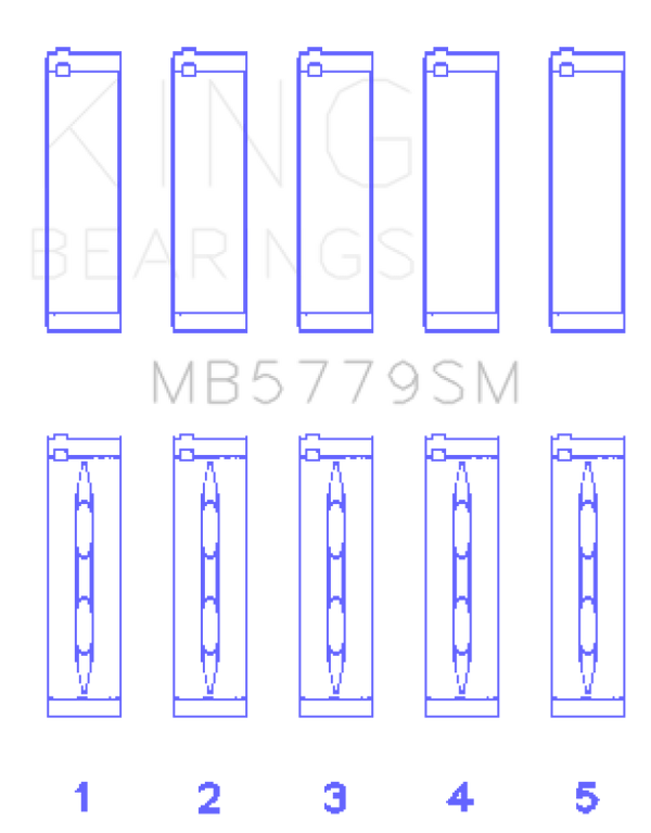 King Engine Bearings Audi CDAA/CDHA/CDHB/CDAB Main Bearing Set (Set of 5) - Size STD
