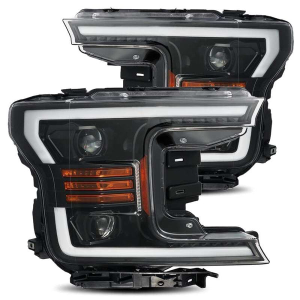 AlphaRex PRO-Series Projector Headlights Gloss Black w/ Sequential Signal - 2018-2020 Ford F-150