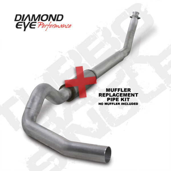 Diamond Eye 5in Turbo Back Single Muffler Replacement Pipe for 94-02 Dodge Cummins 5.9L