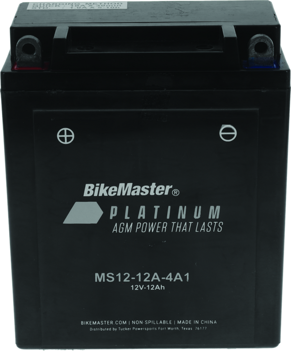 BikeMaster MS12-12A-4A1 AGM Motorcycle Battery (12V)