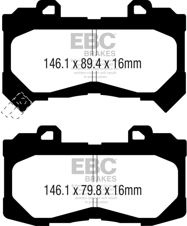 EBC Yellowstuff Front Brake Pads for 2015+ Chevrolet Colorado 2.5