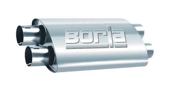 Borla 2.25in Dual In/Out Turbo XL Muffler - 19in x 9.5in x 4in