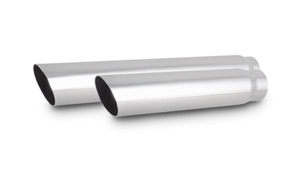 Vibrant 3.5in Round SS Truck/SUV Exhaust Tip (Single Wall Angle Cut) - 3in inlet 11in long