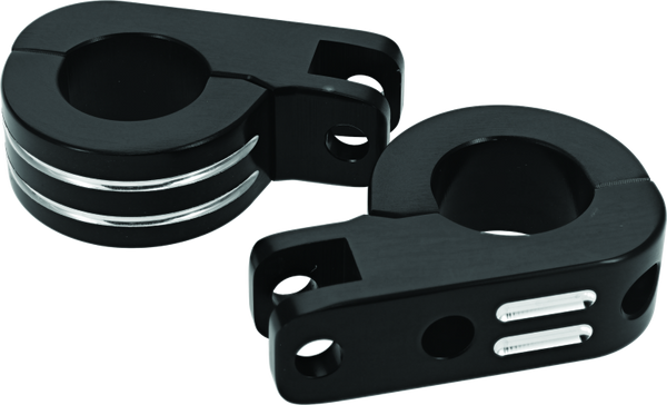 Bikers Choice Black Billet Highway Peg Mounts for 1.25" Engine Guard