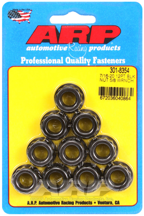 ARP 7/16-20 Socket Nut Kit 5/8in Hex, 12-Point