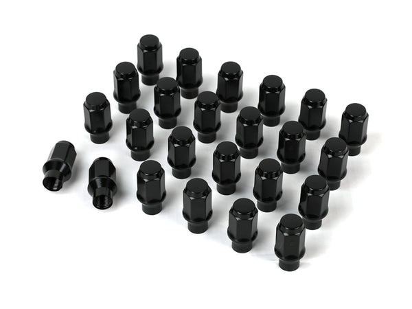 ICON Alloys Black Lug Nut Kit - 14x1.5 - 24 Lug Nuts with Custom Shank