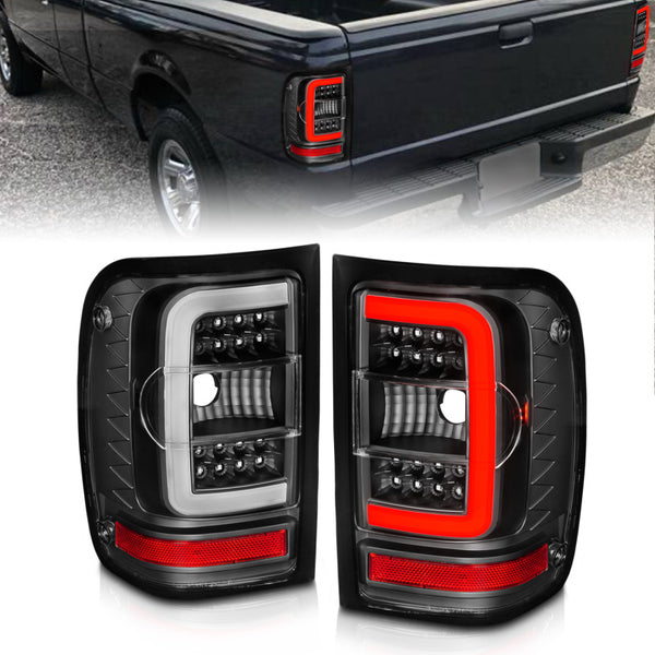 ANZO LED Tail Lights Black Housing Clear Lens Ford Ranger 20012011