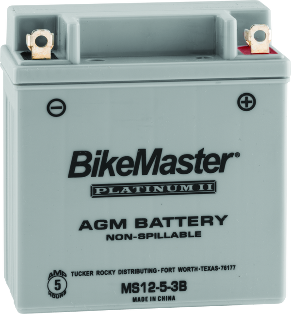 BikeMaster MS12-5-3B AGM Motorcycle Battery (Maintenance-Free, Sealed)
