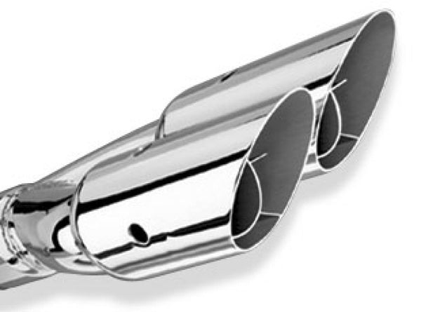 Borla Universal Polished Dual Round Angle-Cut Exhaust Tip (2.5in Inlet, 3in Outlet)