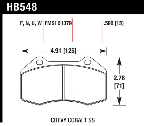 Hawk Performance HP+ Front Brake Pads for Miata, Renault Clio, Cobalt SS