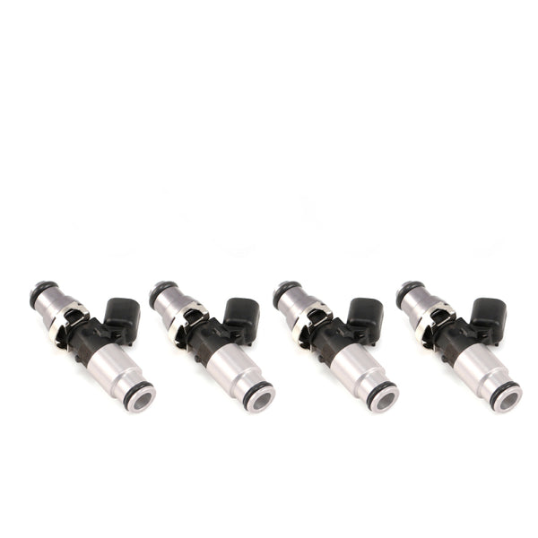 Injector Dynamics ID1300X Fuel Injectors - Set of 4 (14mm Top Adapter, Grey; Silver Lower O-Ring)