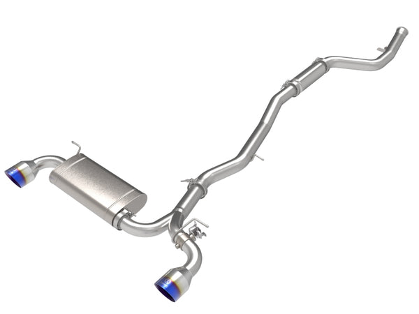 aFe POWER Takeda Catback Exhaust for 2021 Toyota Supra 2.0L - 2.5in-3in 304 Stainless Steel with Blue Tips