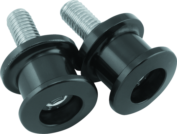 BikeMaster Alum Spool Kit Lite 8mm Black Swingarm Spools (Frame Slider Style)