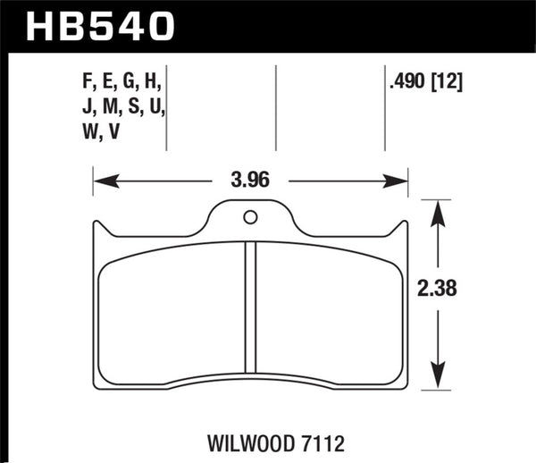 Hawk Performance Wilwood 7112 Blue 9012 Racing Brake Pads