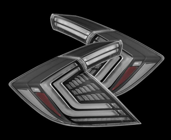 AlphaRex Nova-Series LED Tail Lights for 2016-2021 Honda Civic Hatchback / Type R FK8 - Black