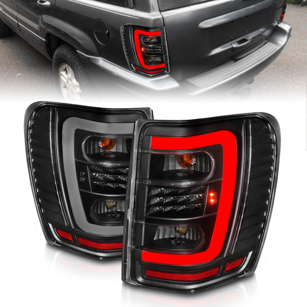 ANZO LED Tail Lights 19992004 Jeep Grand Cherokee Black Housing, Clear Lens