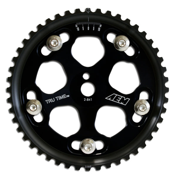 AEM Tru-Time Adjustable Cam Gear Mitsubishi Lancer Evolution VIII/IX (Evo 8/9) Black CNC Billet
