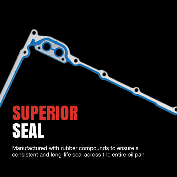 Fel-Pro Engine Oil Pan Gasket Set for 97-10 Ford F-150 & 07-12 Mustang/05-06 GT - PermaDry Molded Rubber