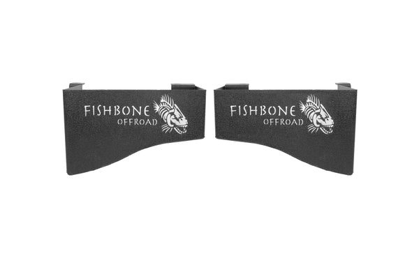Fishbone Offroad Wheel Well Storage Bin for 07-18 Jeep Wrangler JK 4 DR - Black Powdercoat Steel