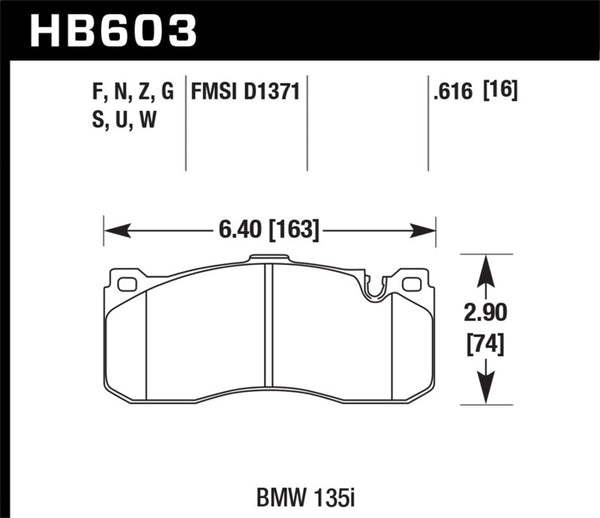 Hawk DTC-60 Race Front Brake Pads for BMW 135i