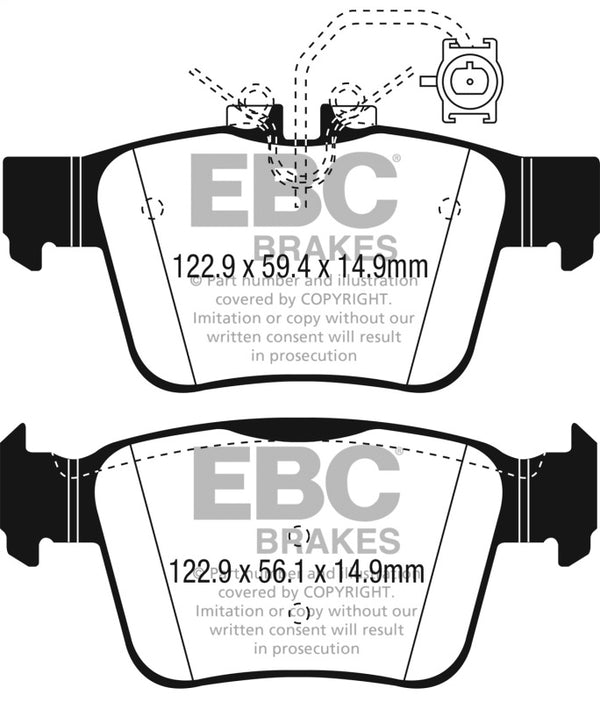 EBC Ultimax Rear Brake Pads for 2017+ Alfa Romeo Giulia 2.0L Turbo