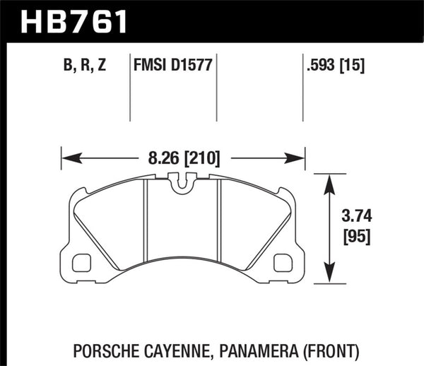 Hawk Performance Ceramic Luxury & Touring Front Brake Pads for 10-13 Porsche Panamera / 12-15 Cayenne