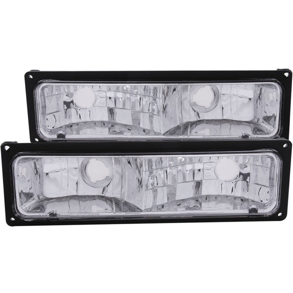 ANZO Euro Parking Lights Black Housing Chevrolet C1500 (19881998)