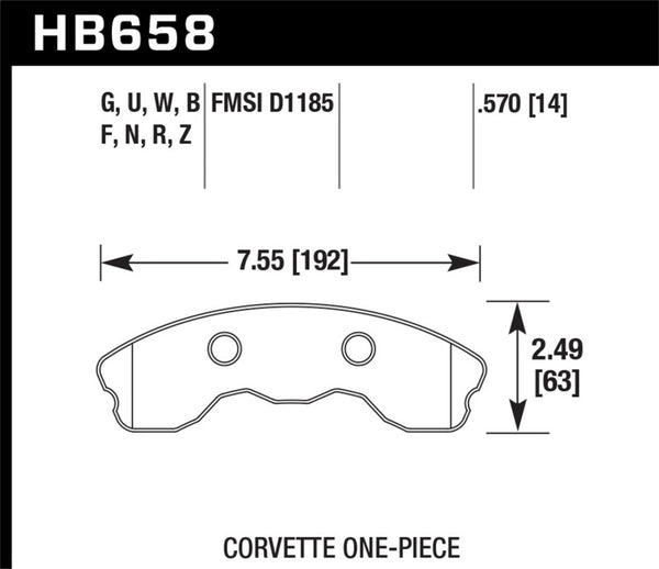 Hawk HPS Front Brake Pads for 2006-2010 Chevy Corvette