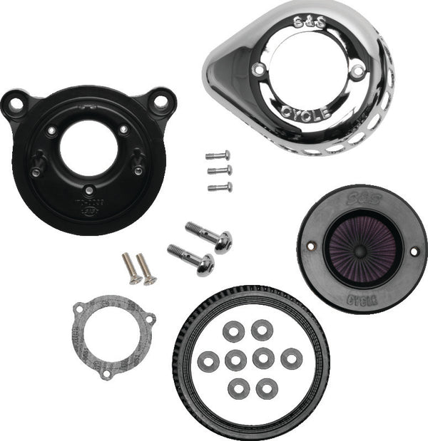 S&S Cycle 08-16 Touring/16-17 Softail Models Stealth Air Stinger Kit w/ Chrome Teardrop