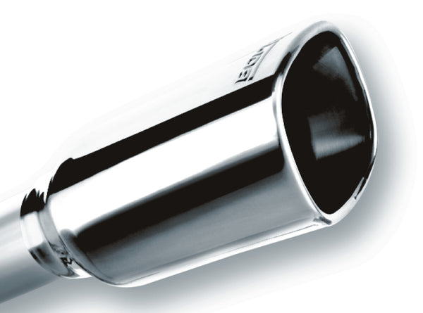 Borla 2.25in Inlet 3.28in x 3.5in Square Rolled Angle Cut Exhaust Tip - 7.88in Long