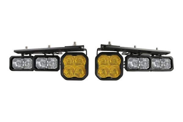 Diode Dynamics Stage Series Fog Pocket Kit for 2021+ Ford Bronco - Yellow Sport