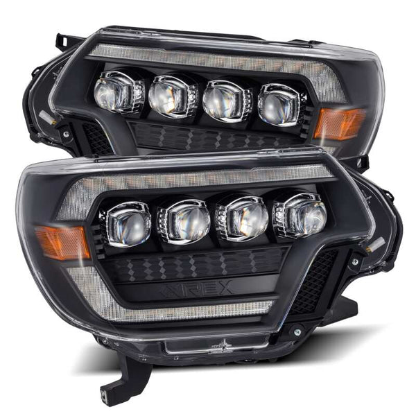 AlphaRex NOVA LED Projector Headlights w/ Sequential Signal - Black - Toyota Tacoma 2012-2015