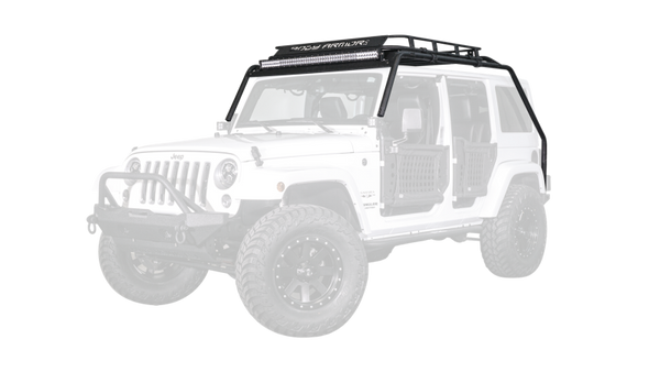 Body Armor 4x4 JK-6126 Windshield Light Bar for Jeep Wrangler JK | 20072018 | Textured Black Metal