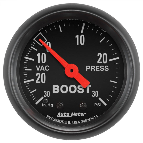 AutoMeter Z Series 52mm Boost/Vacuum Gauge (30 inHg / 30 PSI)