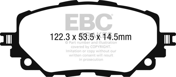 EBC Greenstuff Front Brake Pads for 2016+ Mazda Miata MX-5 & 17-20 Fiat 124 Spider